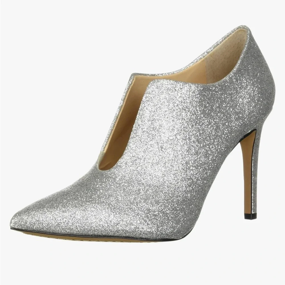Vince Camuto Metseya Silver Glitter Heel Pump Stiletto size 7